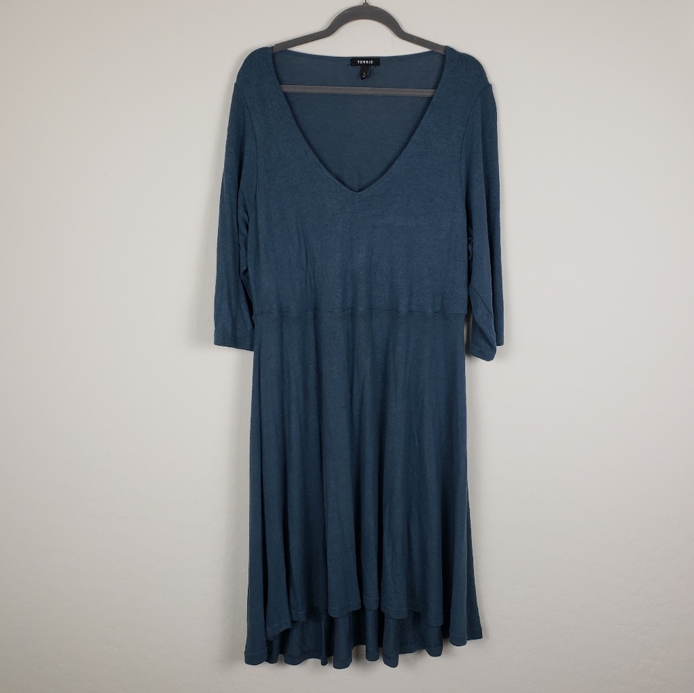 Torrid blue knit sweater dress long sleeve Sz 3X